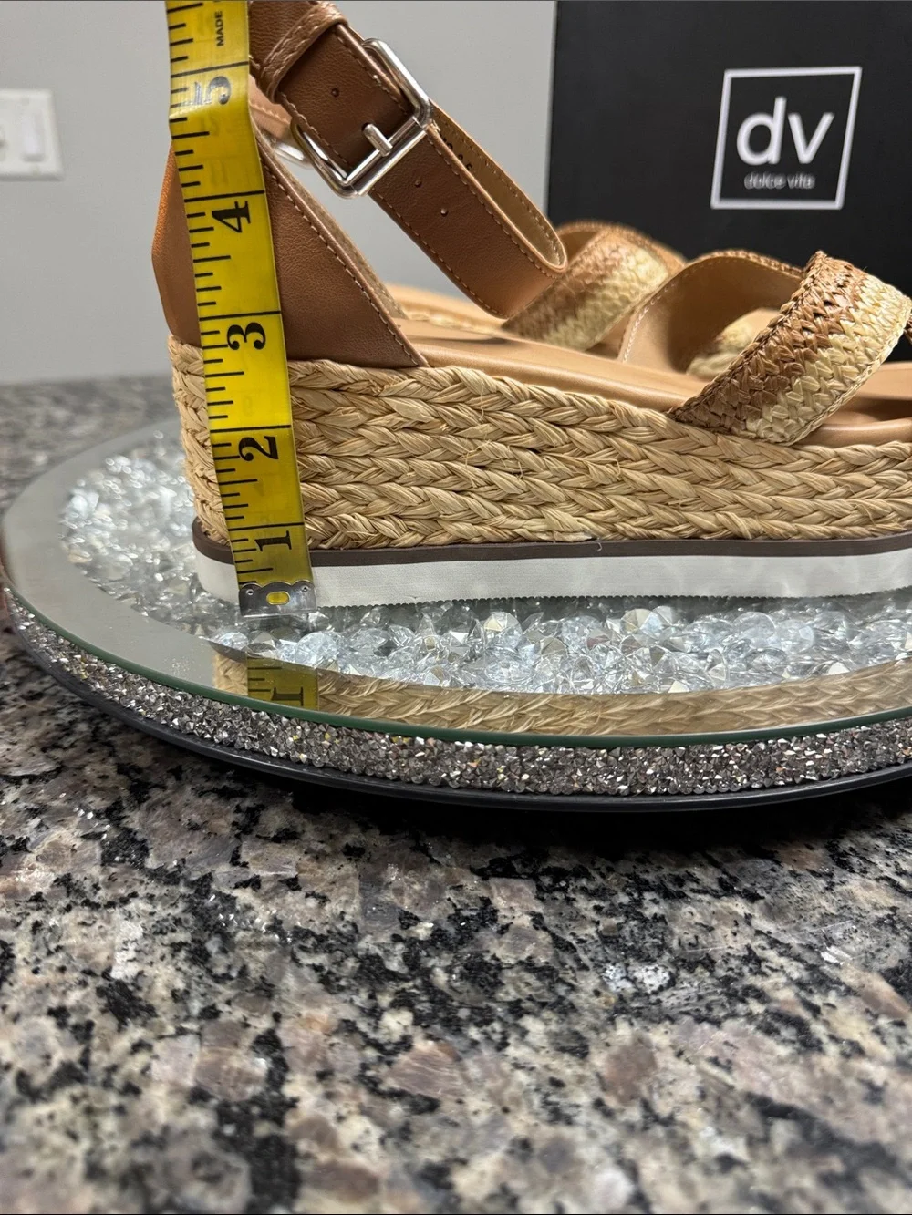 Dolce Vita odel Tan cafe Braided Platform espadrille Ankle-Strap Sandals NEW 8.5